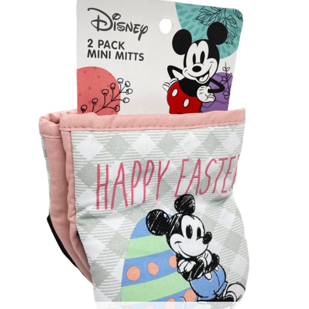 🆕 Disney Mickey Mouse Happy Easter 2 Pack Mini Oven Kitchen Mitts